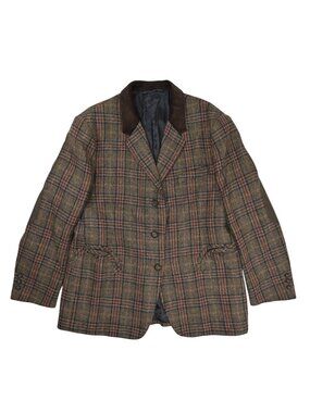 BLAZE Milano Chiller Wool Blazer in Brown Plaid